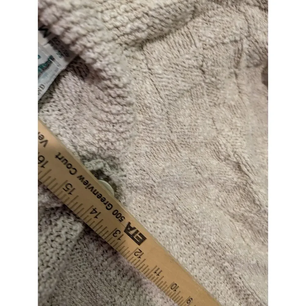 Aran Craft One Button Ivory Cardigan Linen Cotton Mix Made In Ireland Medium M - Picture 7 of 8